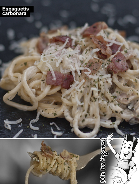 espaguetis carbonara, espaguetis a la carbonara, spaguettis carbonara, spaguettis a la carbonara