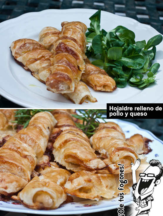 hojaldre relleno de pollo y queso