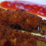 Kushi-katsu de pollo con salsa tonkatsu