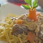 Tagliatelle con trufas al salmón ahumado