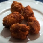 Croquetas de pollo asado y naranja confitada