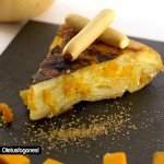 Tortilla de patata con calabaza caramelizada