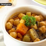 Potaje de garbanzos con berenjena y calabaza