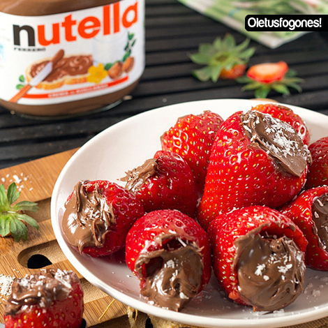 Fresas rellenas de nutella