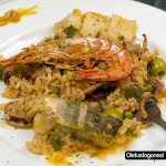 Arroz con bacalao y gambones