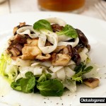 Ensalada de tallarines de cangrejo con shitake